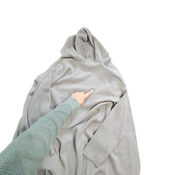 Womens Light Gray Hooded Open Front Cardigan Sweater and a hood size M - Picture 4 of 12